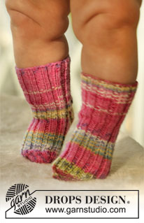 Little Jamboree Socks / DROPS Baby 16-27 - Chaussettes bébé et enfant tricotées en DROPS Fabel