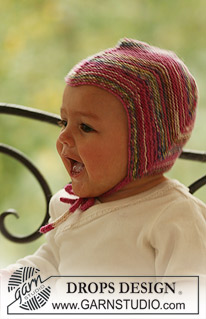 Little Jamboree / DROPS Baby 16-3 - Set of jacket knitted from side to side, socks and bonnet for baby and children in DROPS Fabel