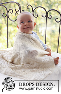 Petit Prince / DROPS Baby 18-16 - Gebreide deken voor baby in DROPS Merino Extra Fine. Het werk wordt gebreid in structuurpatroon. Thema: babydeken
