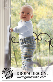 Fun with Pants / DROPS Baby 18-19 - Vauvan ja lapsen neulotut housut 2-kertaisesta DROPS Fabel-langasta.