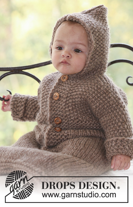 Hazelnut / DROPS Baby 18-2 - Nid d'ange au tricot, en DROPS Snow, DROPS Wish ou DROPS Andes.