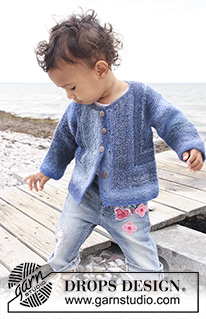 Tamzyn / DROPS Baby 20-15 - Knitted domino jacket in garter st for baby and children in DROPS Delight