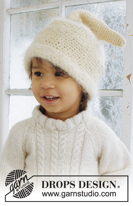 Micah / DROPS Baby 21-41 - Crochet hat /christmas hat in DROPS Alpaca and DROPS Vienna or Melody for baby and children