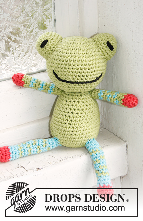 Frankie / DROPS Baby 21-45 - Crochet frog in DROPS Paris