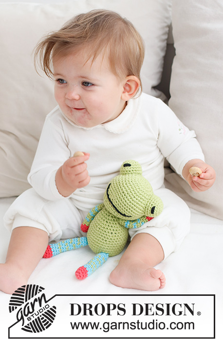 Frankie / DROPS Baby 21-45 - Crochet frog in DROPS Paris