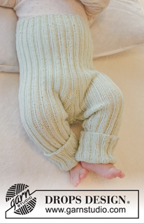 First Impression Pants / DROPS Baby 25-27 - Pantalon au tricot pour bébé, en côtes, en DROPS BabyMerino. Taille : prématuré à 4 ans.
