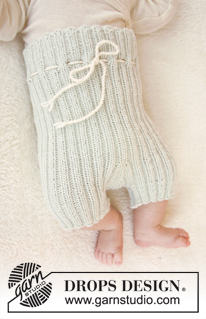 First Impression Shorts / DROPS Baby 25-28 - Ribbestrikket kortbukse til baby i DROPS BabyMerino. Str prematur – 4 år