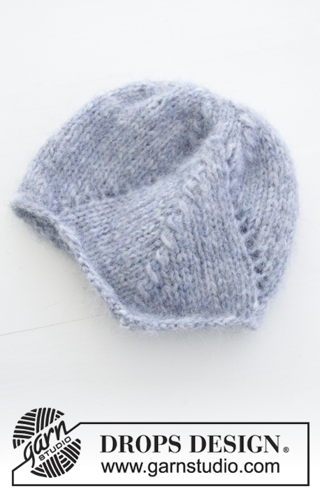 Milian / DROPS Baby 31-22 - Knitted hat with lace pattern for baby. Size <0 (= premature) - 4 years Piece is knitted in DROPS Air.