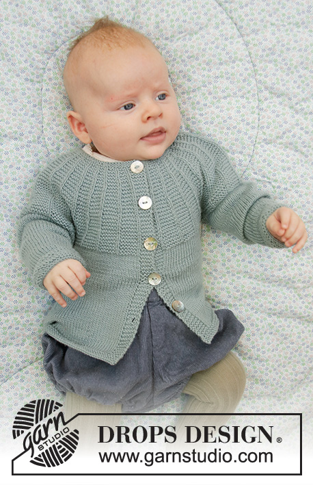 Baby Business / DROPS Baby 33-19 - Jacket for babies, with round yoke and textured pattern, worked top down in DROPS BabyMerino. Sizes: Premature to 2 years.