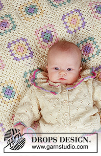 Fun and Games / DROPS Baby 4-21 - Crochet DROPS granny squares blanket in BabyMerino.