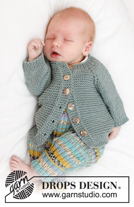Dream Plan Cardigan / DROPS Baby 45-1 - Knitted jacket for baby in DROPS Merino Extra Fine. The piece is worked top down with raglan, garter stitch and stockinette stitch. Sizes 0 - 4 years.