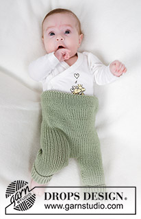 Ready to Stroll / DROPS Baby 45-17 - Pantalon tricoté pour bébé en DROPS Merino Extra Fine. Se tricote de bas en haut, en côtes. Du 0 au 4 ans.