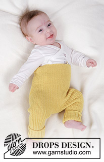 Ready to Stroll / DROPS Baby 45-6 - Vauvan ylhäältä alas neulotut housut DROPS Baby Merino -langasta. Työssä on joustinneuletta. Koot 0-4 vuotta.