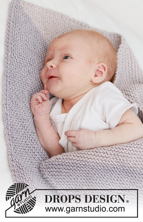 Nap Companion Blanket / DROPS Baby 46-16 - Strikket tæppe til baby i DROPS Big Merino. Arbejdet strikkes i retstrik fra hjørne til hjørne.