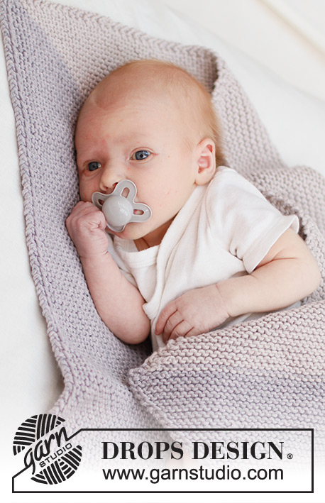 Nap Companion Blanket / DROPS Baby 46-16 - Couverture tricotée pour bébé en DROPS Big Merino. Se tricote au point mousse, d'un coin à l'autre. Thème: Couverture bébé
