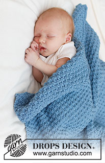 Blue Pearl Blanket / DROPS Baby 46-8 - DROPS Big Merino lõngast edasi-tagasi kootud topelt pärlkoes beebitekk