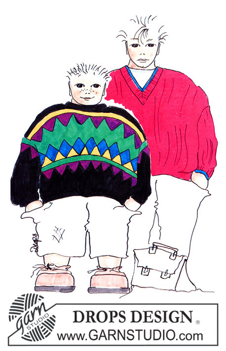 DROPS Children 1-4 - Strikket sweater med helpatent og V-hals i DROPS Karisma
Til børn str 3-12 år