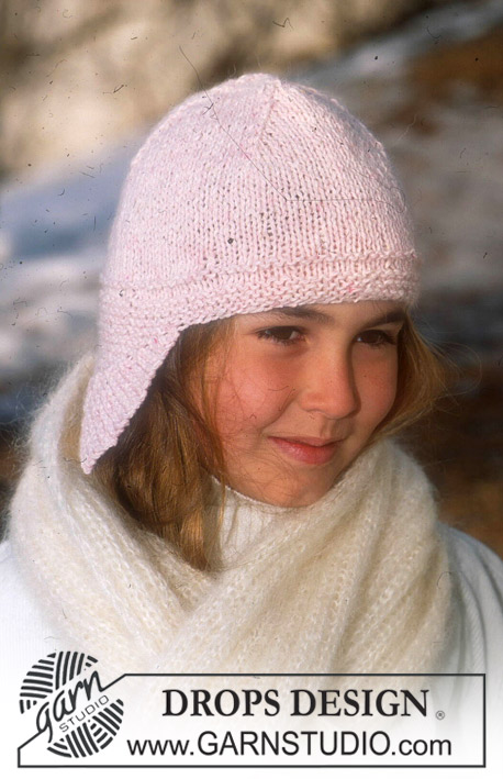 DROPS Children 12-1 - Earflap hat and scarf in Angora-Tweed and Vienna