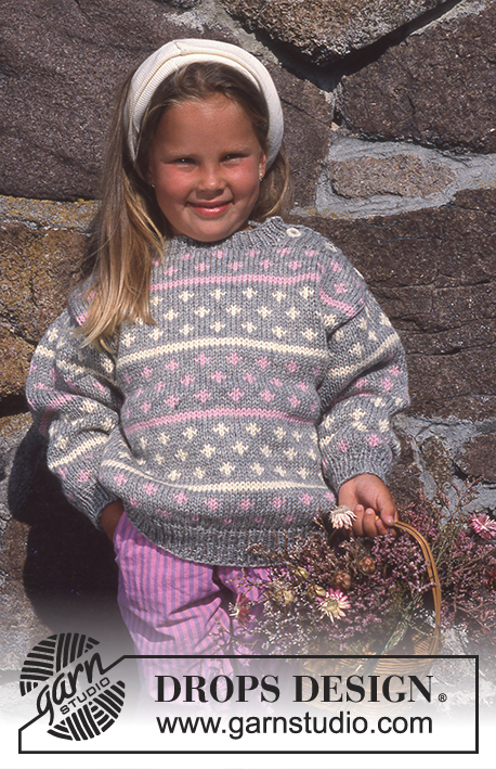 Little Stars in the Fog / DROPS Children 2-4 - DROPS Nordisk tröja med knappar på axeln i Alaska