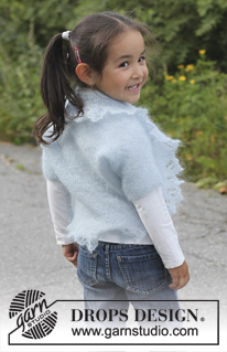 Fairy Wings / DROPS Children 22-18 - Knitted DROPS bolero in garter st with lace edge in ”Kid-Silk”. Size 3 to 12 years.