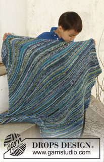 Snuggles / DROPS Children 23-34 - Knitted blanket in garter st in 2 threads DROPS Fabel.