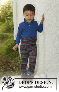Wooliam / DROPS Children 23-41 - Lapsen neulotut housut 2-kertaisesta DROPS Fabel-langasta. Työssä on joustinneuletta. Koot 3-12 vuotta.