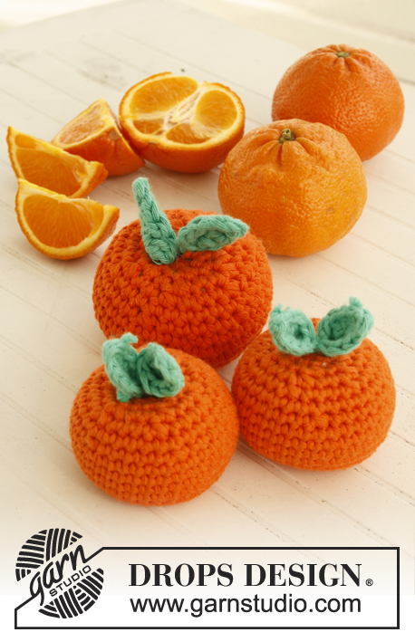 Tangerine dreams / DROPS Children 23-62 - Hæklet legetøj: clementin i DROPS Paris