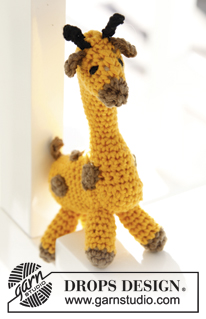 Melman / DROPS Children 24-8 - Gehäkelte Giraffe in DROPS Safran oder DROPS Paris