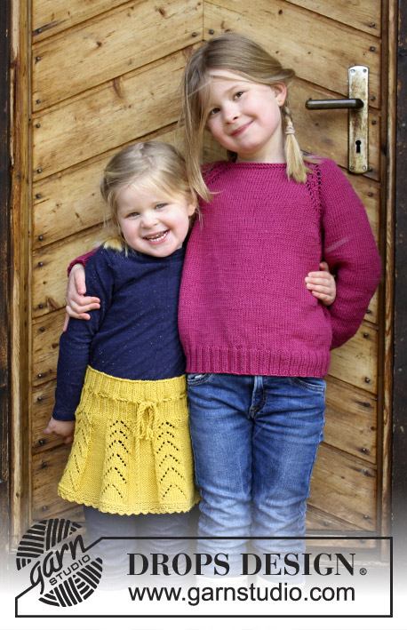 Sunny Hug / DROPS Children 30-20 - Children’s skirt with lace pattern and crochet edge, worked top down. Sizes 2 - 12 years. The piece is worked in DROPS Merino Extra Fine.