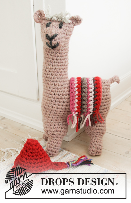 Here's Roger! / DROPS Children 35-11 - Crocheted Alpaca or Lama in 2 strands DROPS Andes or Snow.