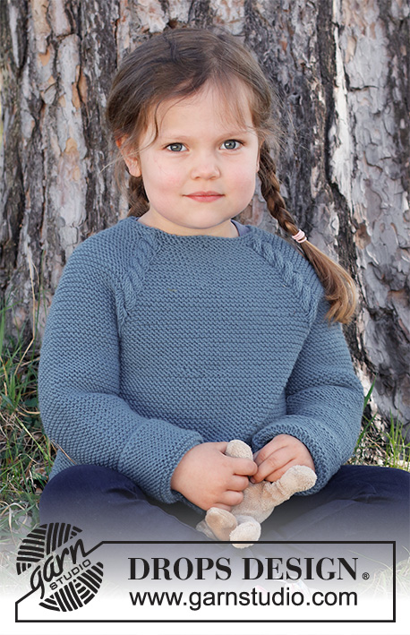 Maglione bambina/bambino in lana merino 100% età 0-4 anni modello by Drops Design.