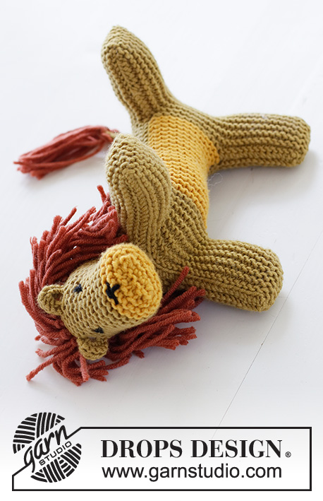 Kimba the Lion / DROPS Children 37-20 - Knitted lion in garter stitch in DROPS Merino Extra Fine.