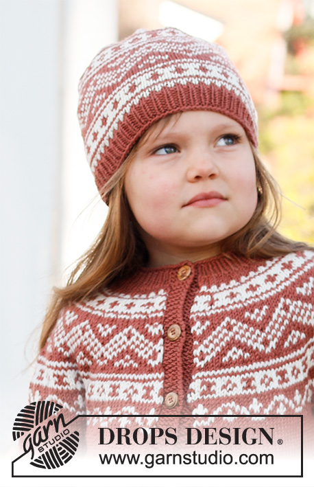 Lillesand Hat / DROPS Children 37-7 - Knitted hat for children in DROPS Merino Extra Fine. Piece is knitted with Nordic pattern. Size 2 - 12 years