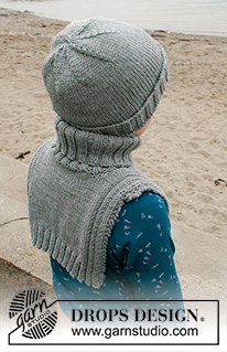 Little Trekker / DROPS Children 40-32 - Dětská čepice a nákrčník s pružnými lemy pletené z příze DROPS Big Merino. Velikost 2– 12 let.
