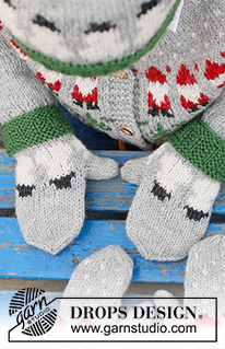 Snowman Time Mittens / DROPS Children 44-19 - Knitted mittens for children in DROPS Karisma. The piece is worked bottom up with coloured snowman-pattern. Sizes 2 – 14 years. Theme: Christmas.