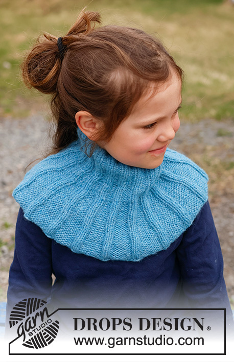 Back to Atlantis / DROPS Children 44-6 - Knitted neck-warmer for children in DROPS Air. The piece is worked top down with rib. Sizes 2 – 12 years.