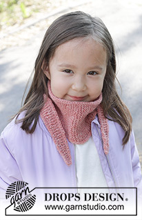 Pretty Peach Shawl / DROPS Children 47-22 - Knitted shawl/scarf for children in DROPS Sky. The piece is worked sideways in garter stitch.