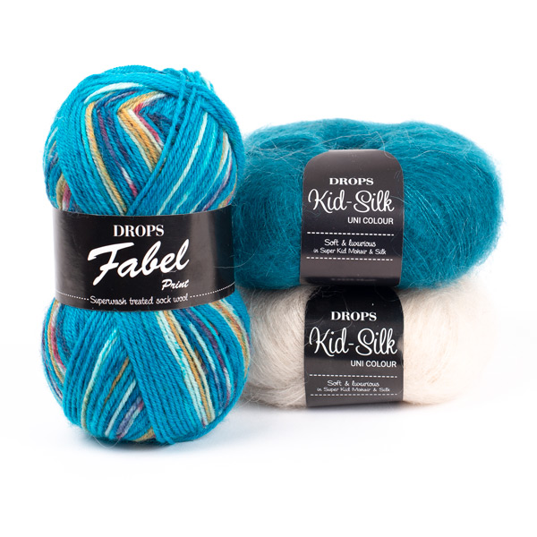 Yarn combinations knitted swatches fabel162-kidsilk24-56