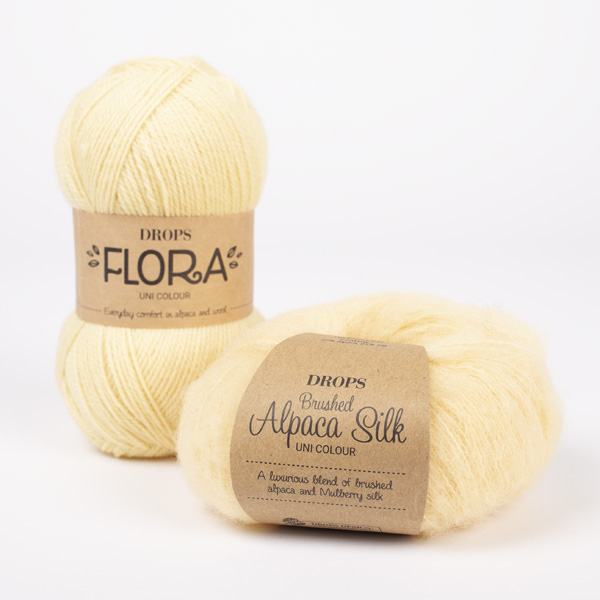 DROPS yarn combinations flora26-brushed30