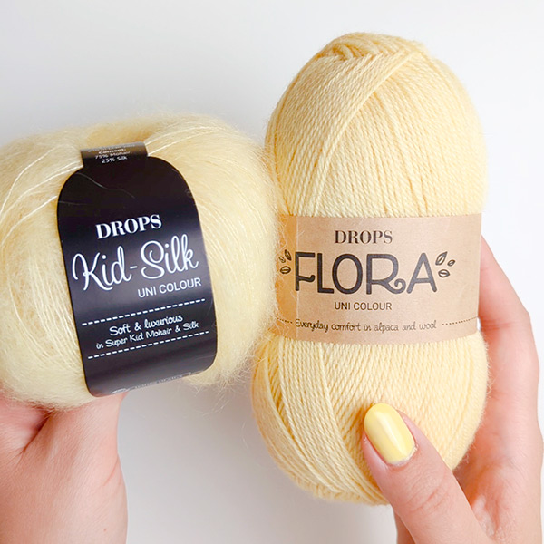 DROPS yarn combinations flora26-kidsilk52