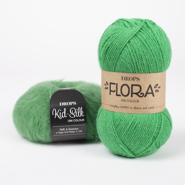Yarn combinations knitted swatches flora27-kidsilk48