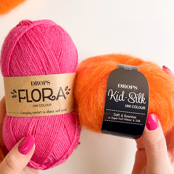 DROPS yarn combinations flora28-kidsilk49