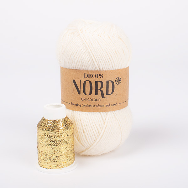 DROPS yarn combinations nord01-glitter01